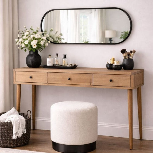 Black Metal Oval Mirror