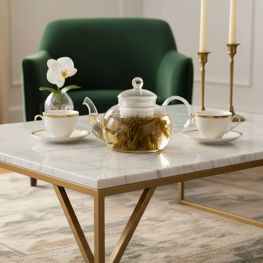 Round Pearl Glass Teapot with Infuser