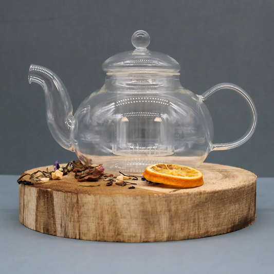 Round Pearl Glass Teapot with Infuser