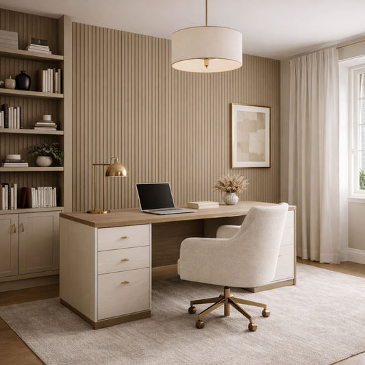 Acoustic Wall Panels in Biscuit with White Backing-1