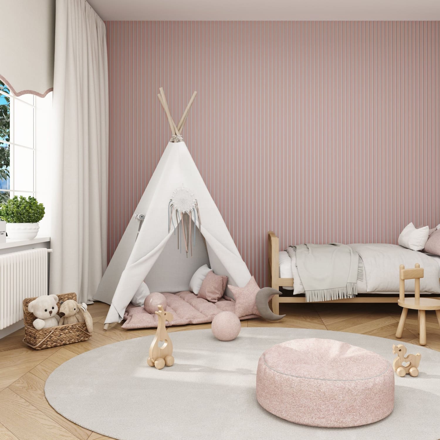 Acoustic Wall Panels in Dusky Pink with White Backing-0