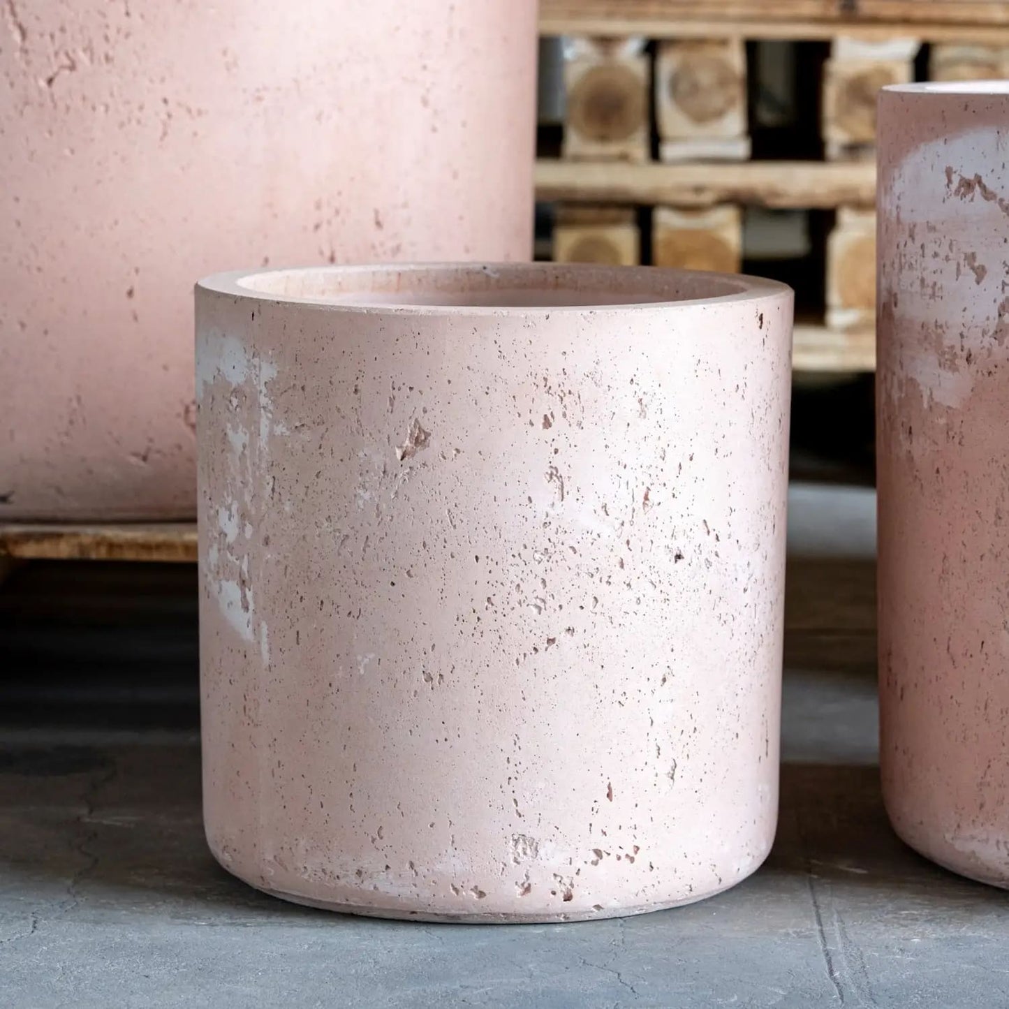 Blushstone XXL Concrete Cylinder Planter