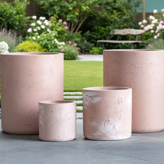 Blushstone XXL Concrete Cylinder Planter