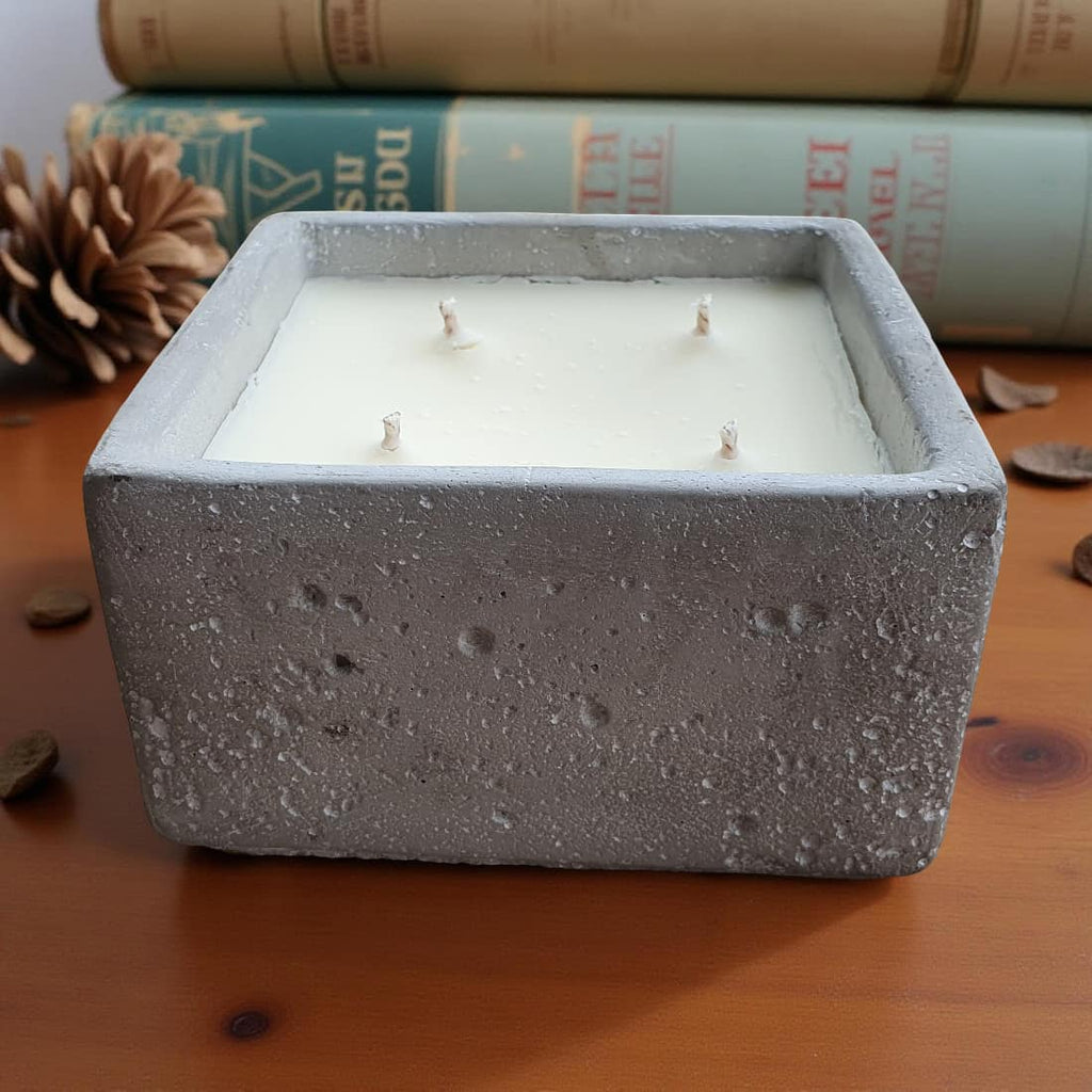 Concrete Square 4-Wick Candle-1