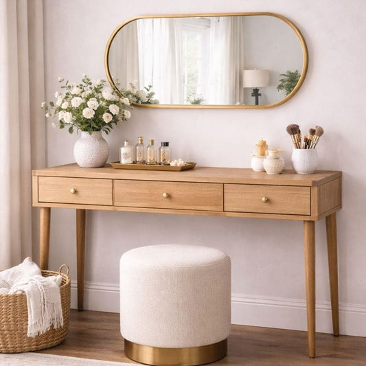 Gold Metal Oval Mirror