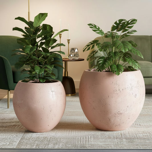Blushstone XXL Concrete Sphere Planter