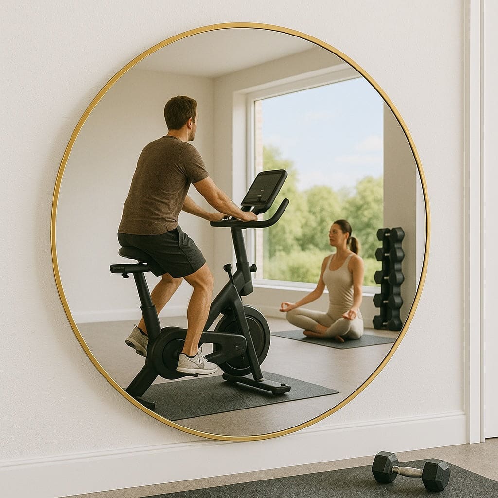 XXL Gold Metal Circle Mirror