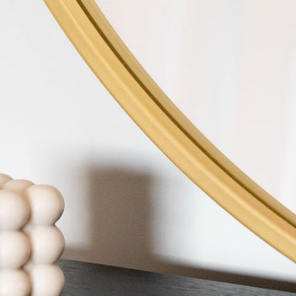 XXL Gold Metal Circle Mirror