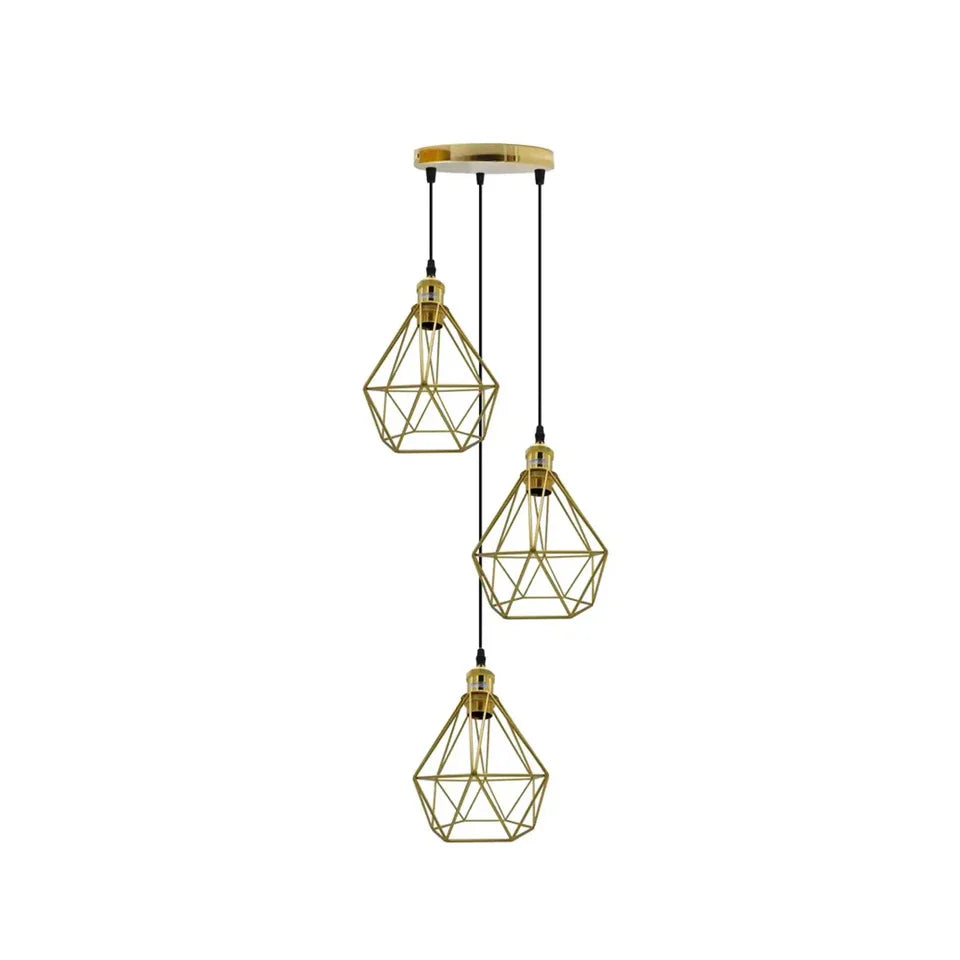 LEDSone Industrial Ceiling Pendant Light Metal Cage E27 LED Hanging Retro Lamp~5764-3