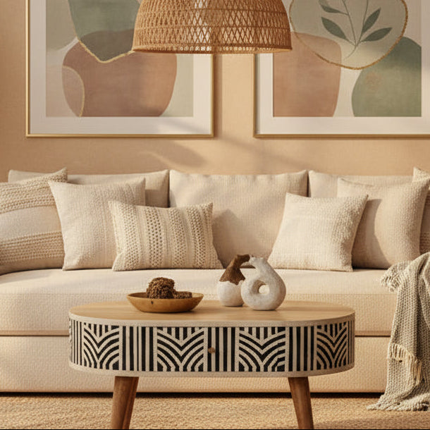 Bone Inlay Coffee Table 