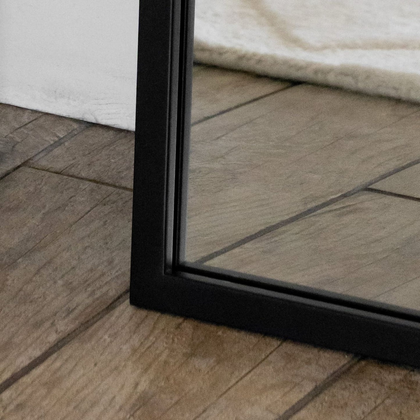 Takara - Full Length Leaner Black Metal Rectangle Mirror