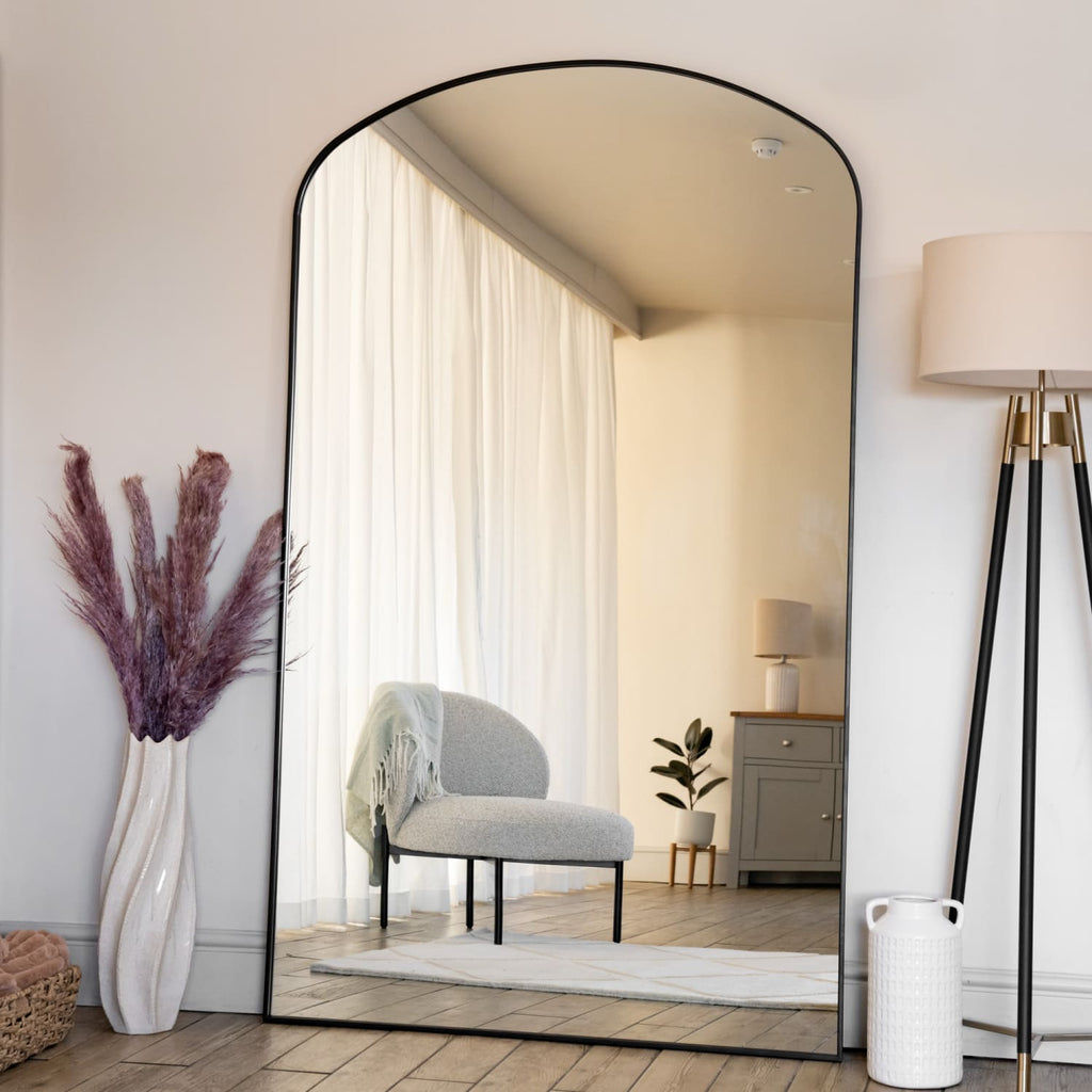 Black Metal Gentle Arch Mirror